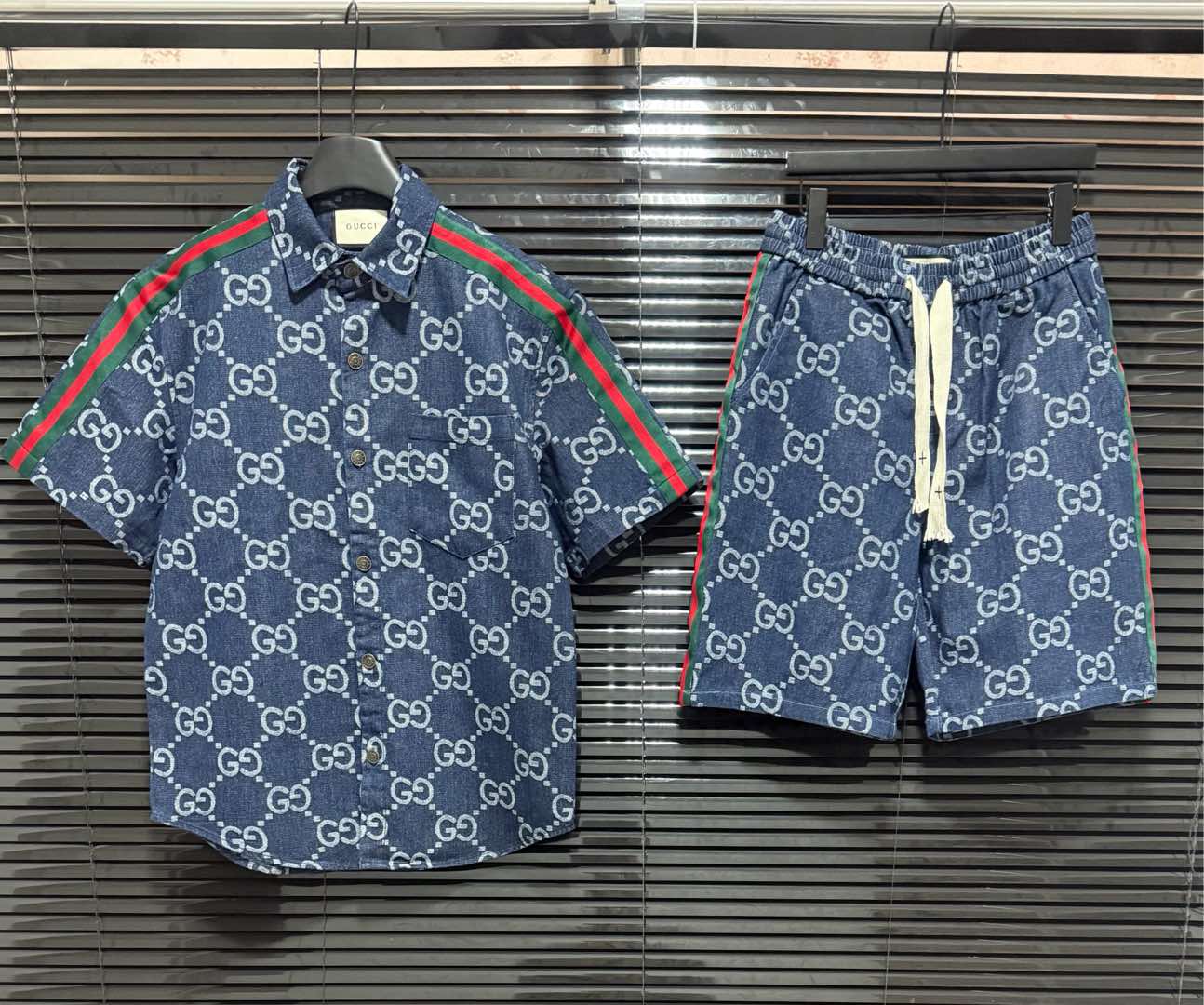 250224 New high quality denim jacquard stitching suit