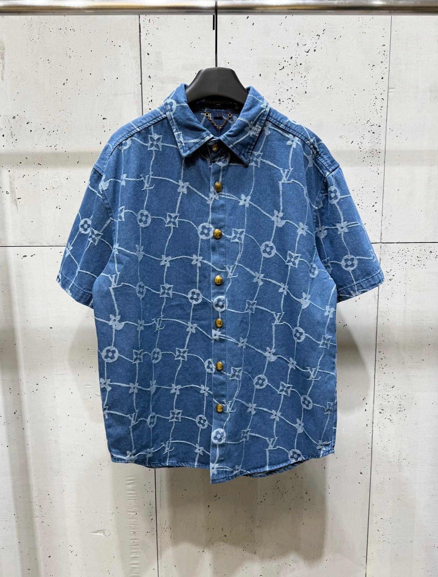 250404 New high-quality blue letter embroidered denim suit