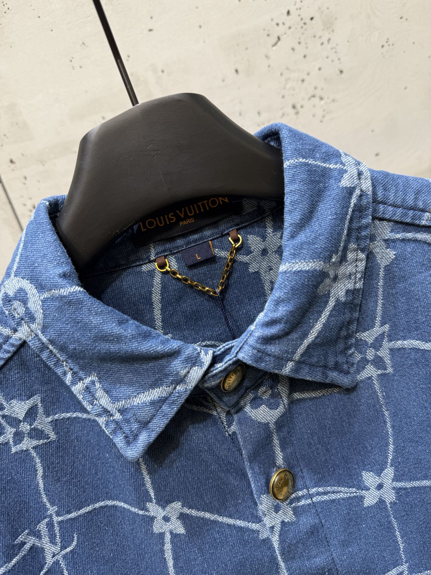 250404 New high-quality blue letter embroidered denim suit
