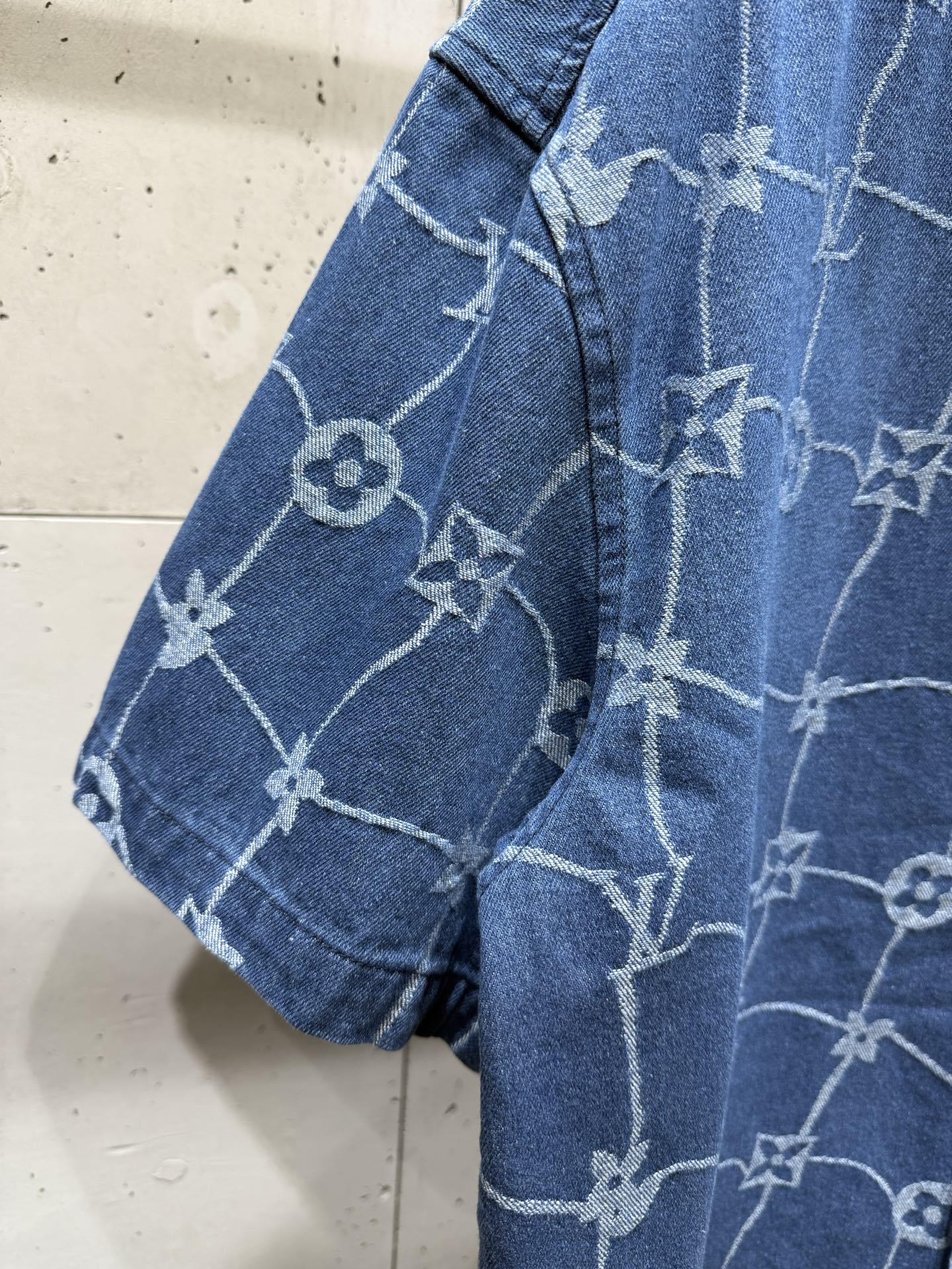 250404 New high-quality blue letter embroidered denim suit