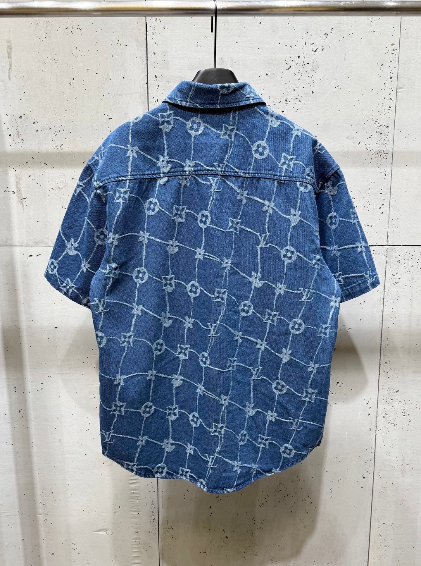 250404 New high-quality blue letter embroidered denim suit