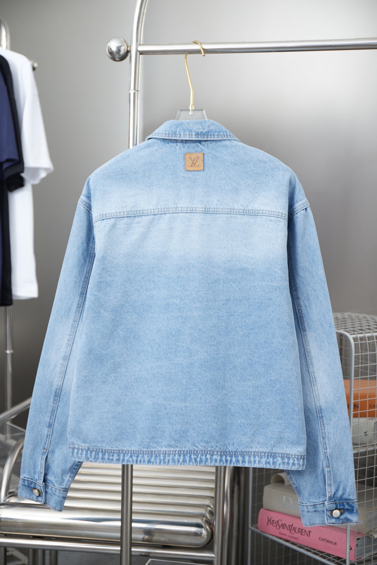 250513 New zipper-embroidered letter denim jacket