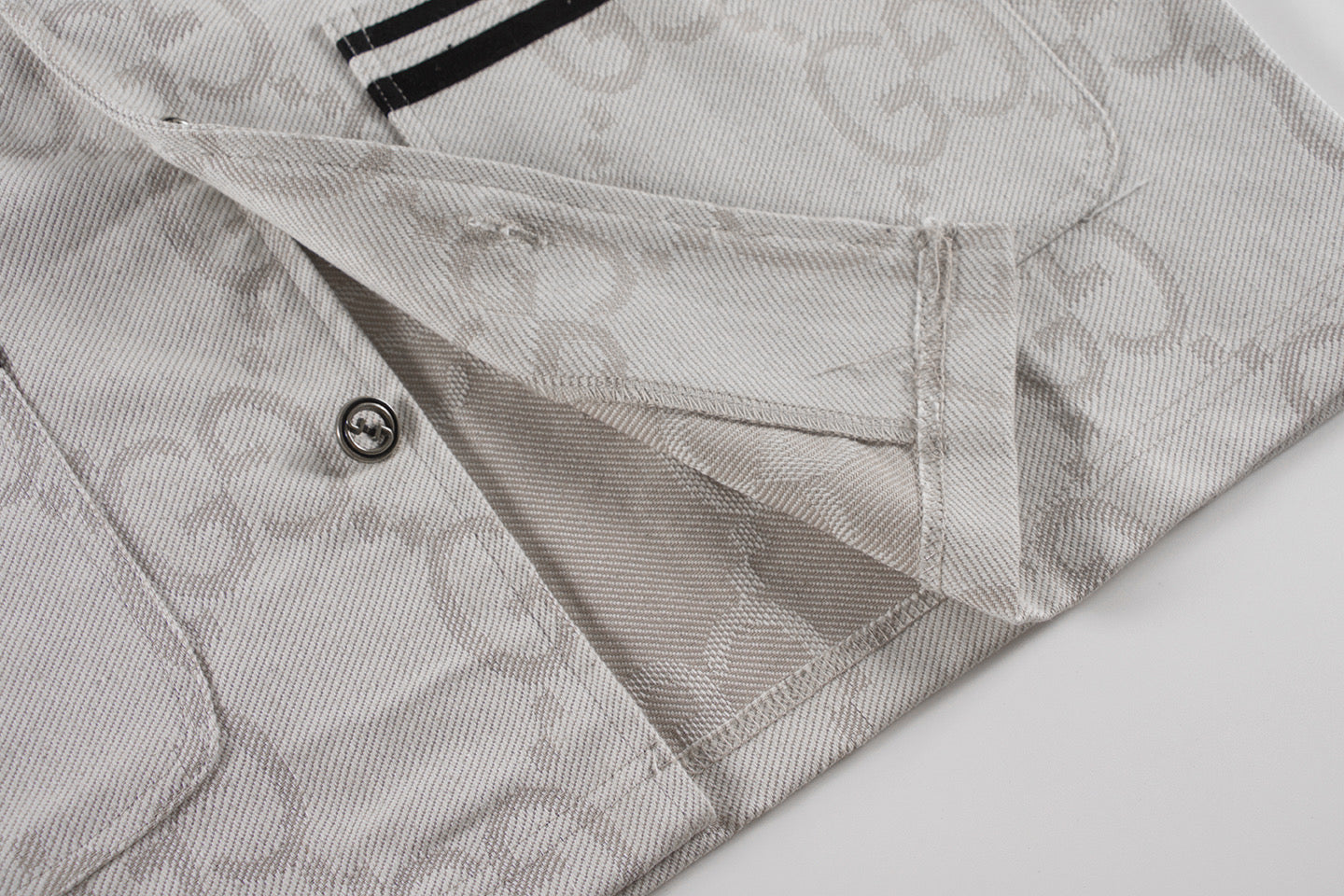 250617 New high-quality denim jacquard suit shirt