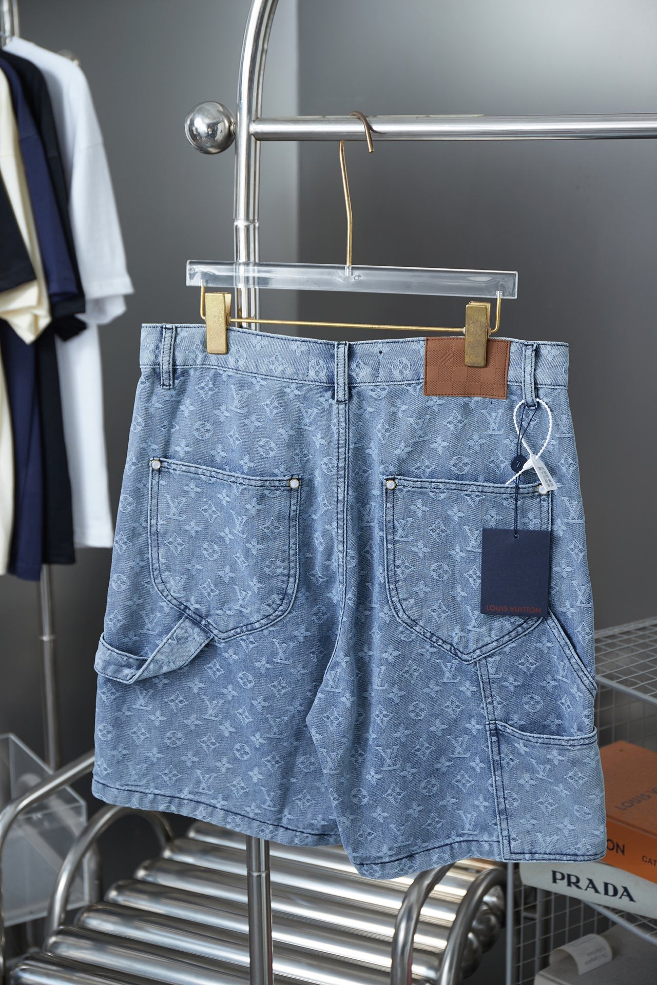 250617 New high-quality, heavily crafted washed jacquard denim shorts