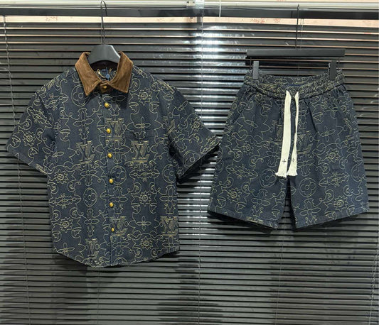 250224 New high quality gold embroidery stitching suit