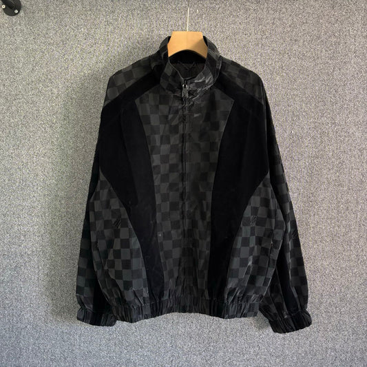 250325 New flocking sports stand-up collar jacket