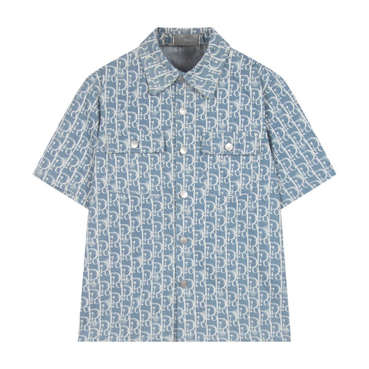 250604 New twill denim cotton stylish lapel denim shirt