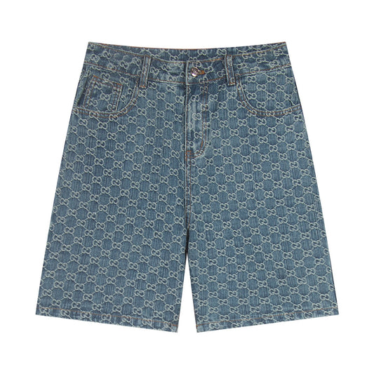 250614 New high-quality casual jacquard denim shorts