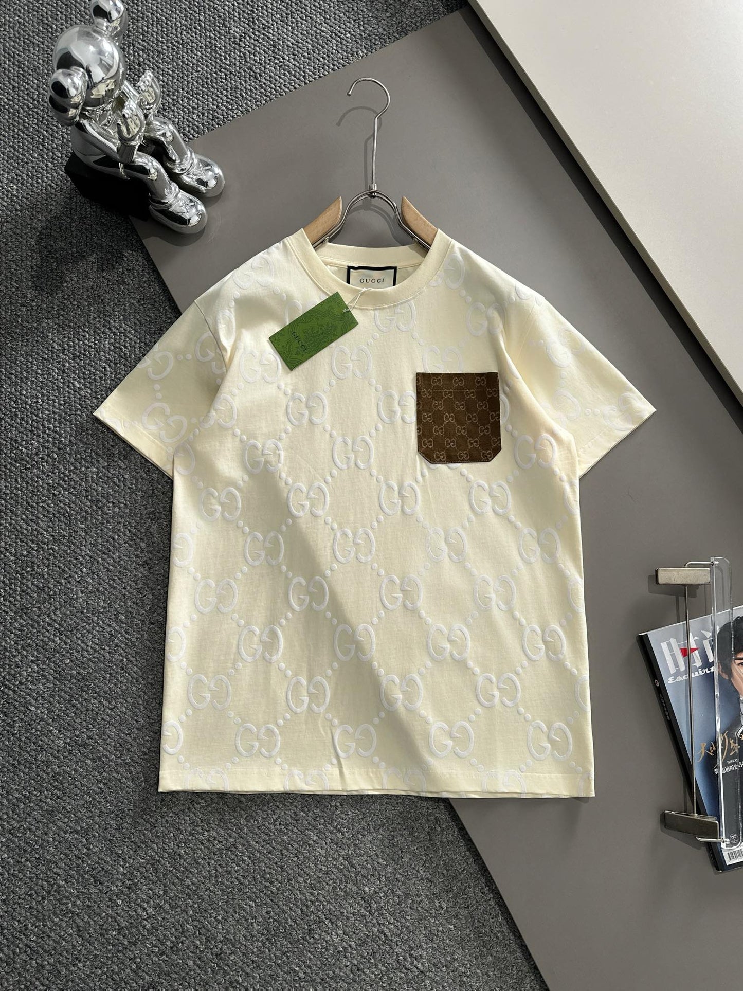 250617 New high-quality full-printed jacquard knitted t-shirt