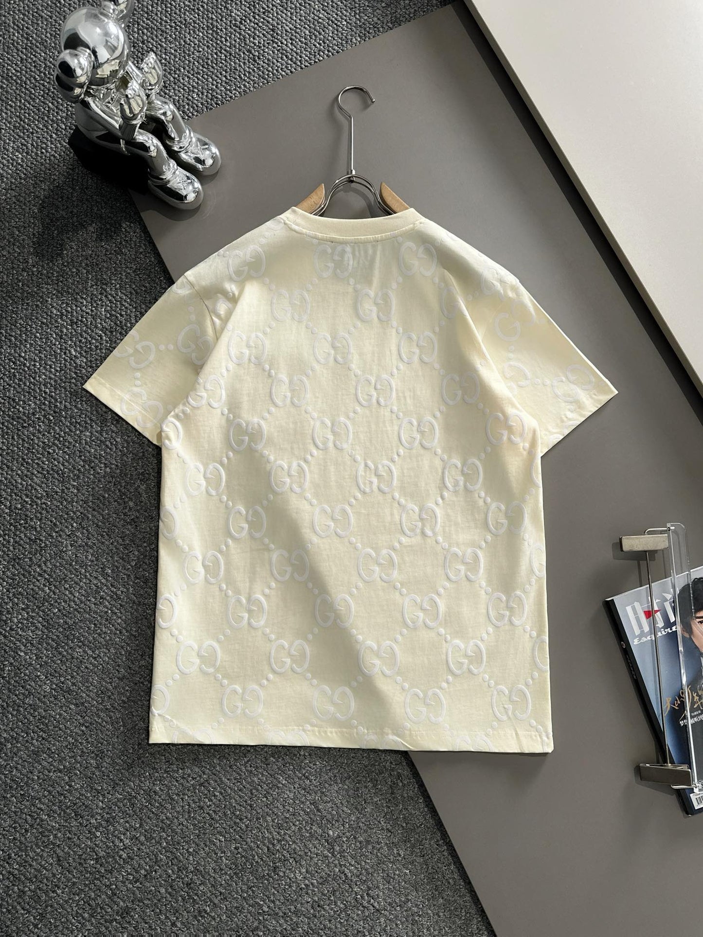 250617 New high-quality full-printed jacquard knitted t-shirt