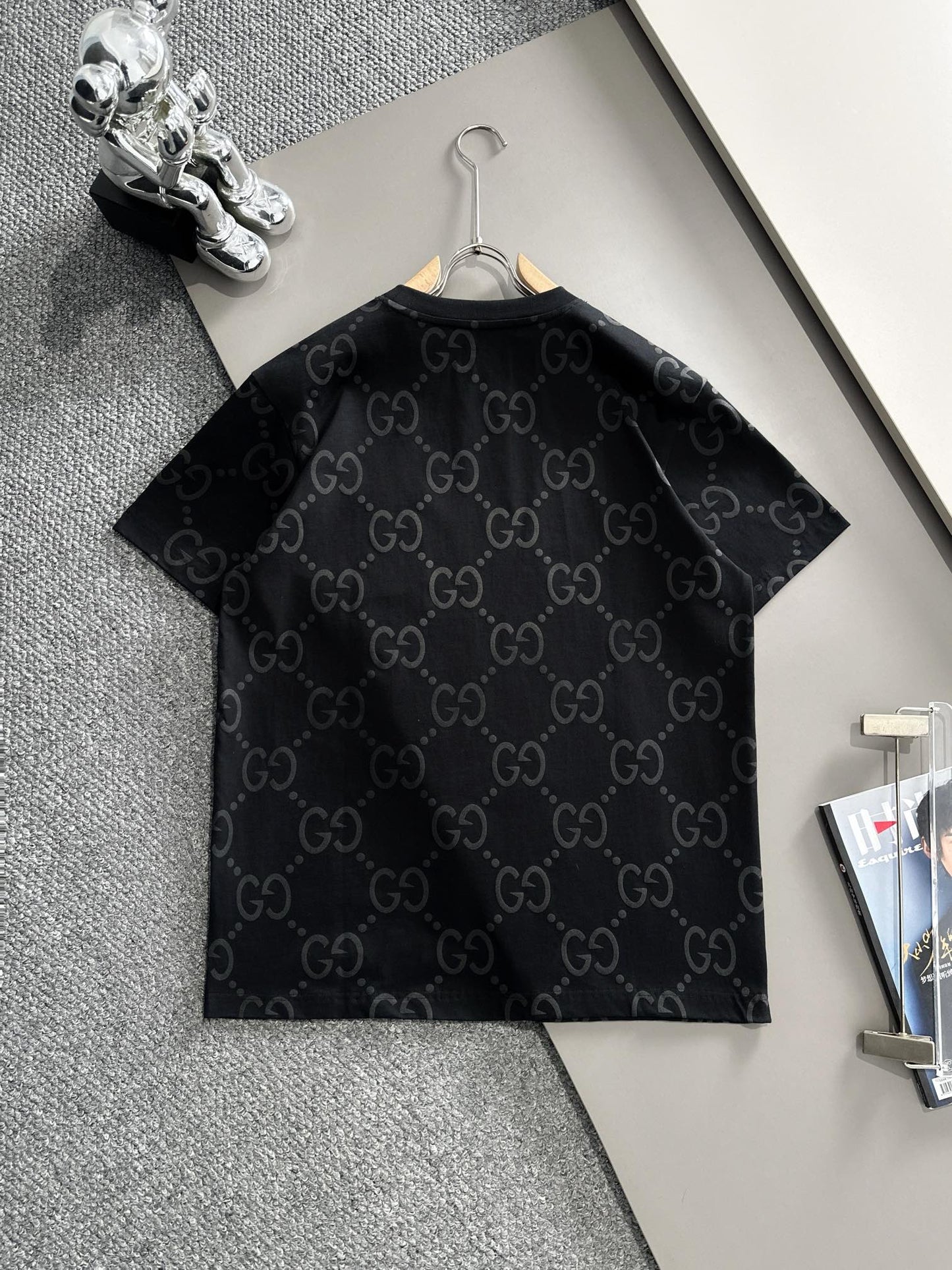 250617 New high-quality full-printed jacquard knitted t-shirt