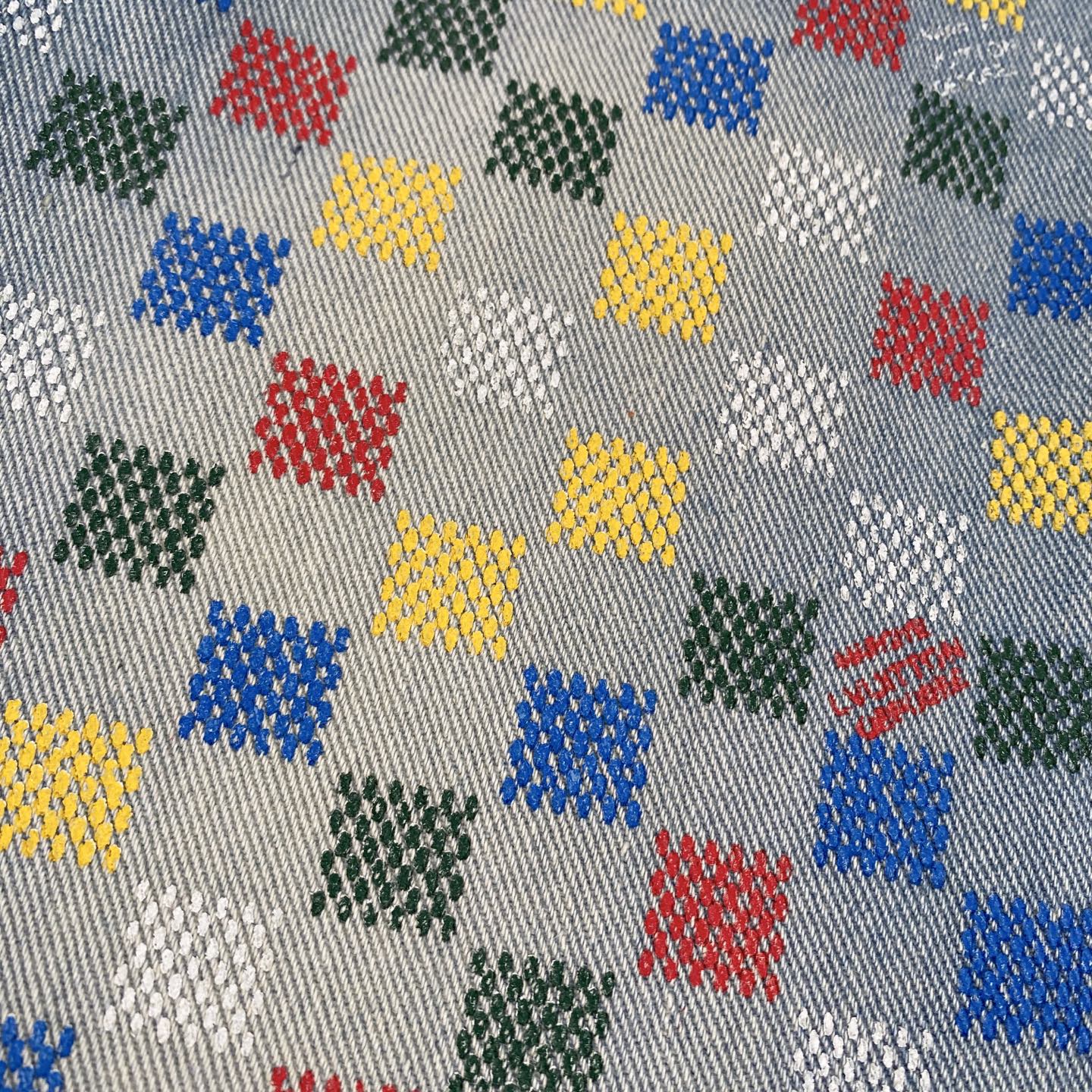 250617 New high-quality dopamine-colored pixel checkered jeans