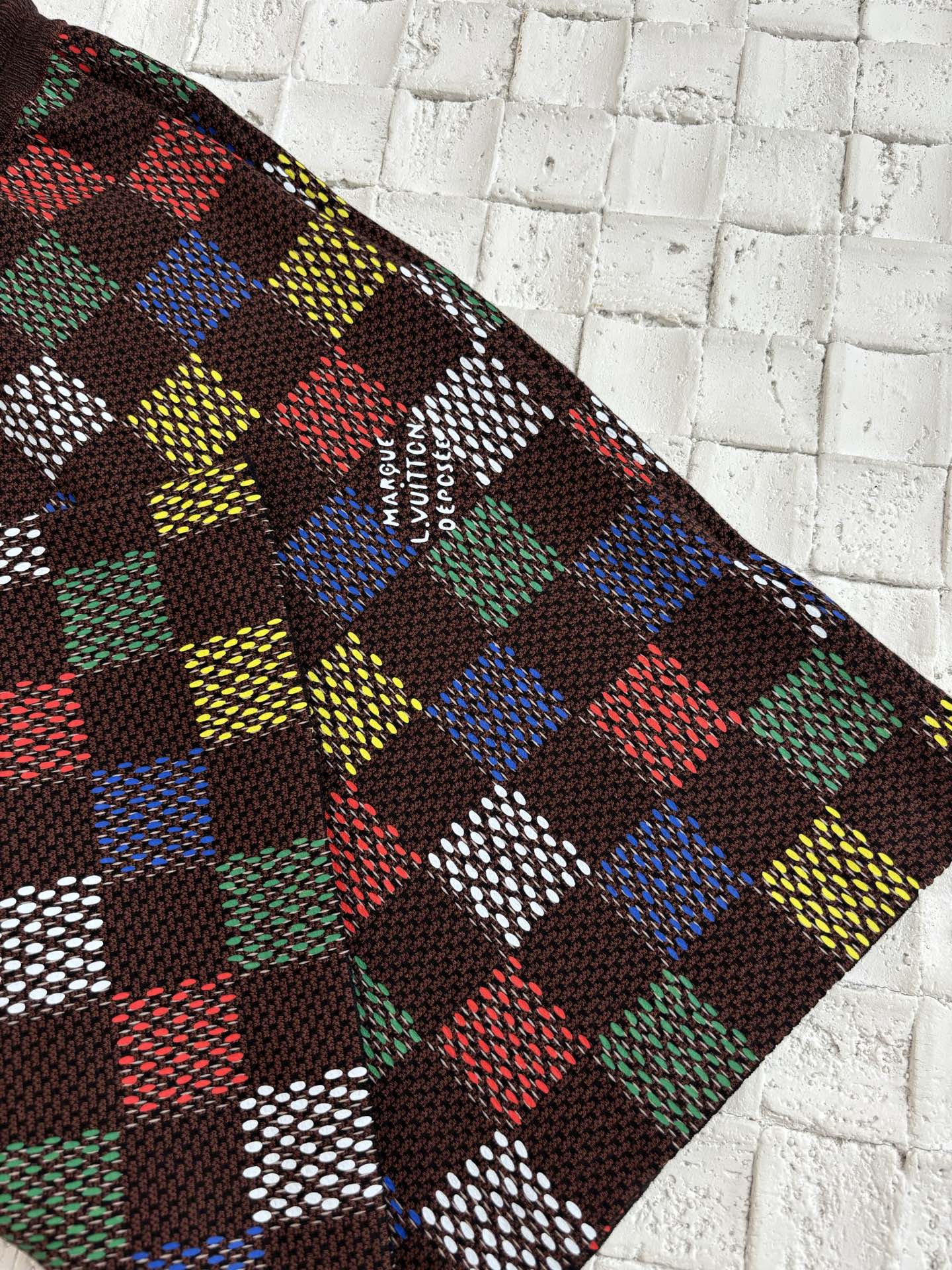 250624 New color checkerboard embossed jacquard knitted shorts